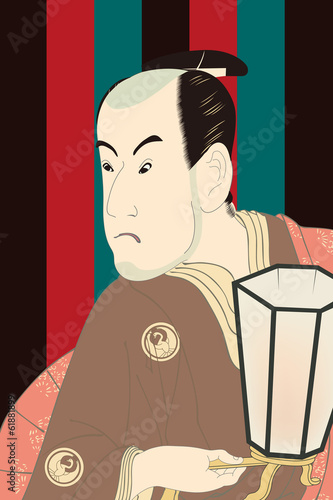 東洲斎写楽 三世坂東彦三郎の鷺坂左内のイラスト