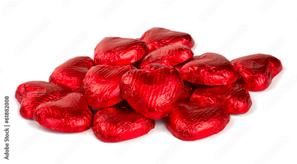 heart-shaped candies isolated on white heart-shaped candies isolated on white