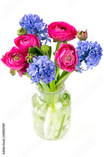spring bouquet in glass vase