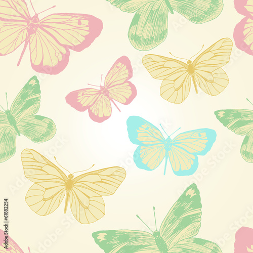 Seamless pattern with butterflies. Vector illustration EPS 10