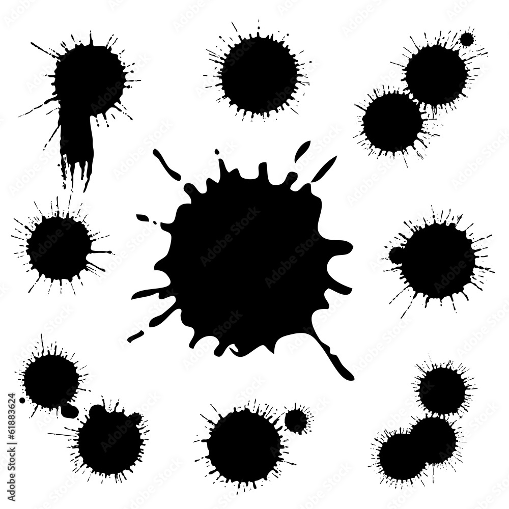 Vector set of grunge ink blots Vector set of grunge ink blots