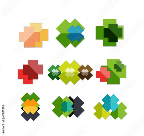 Set of cross geometric shapes - symbols