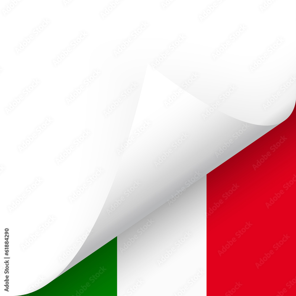 Papier - Ecke unten - Länderflagge Italien Papier - Ecke unten - Länderflagge Italien