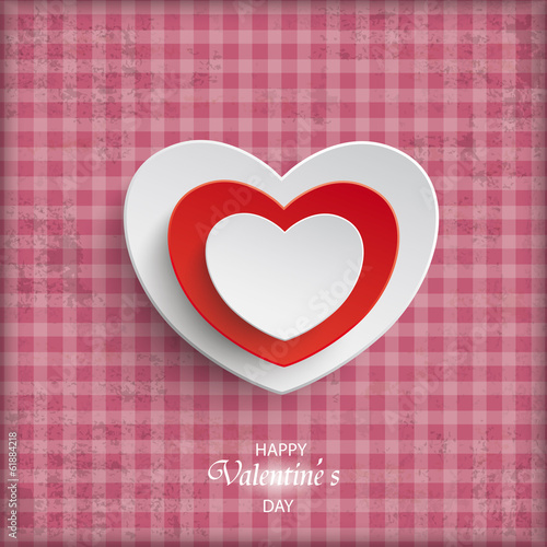 Vintage Valentines Day Template Stripes Heart in Hearts