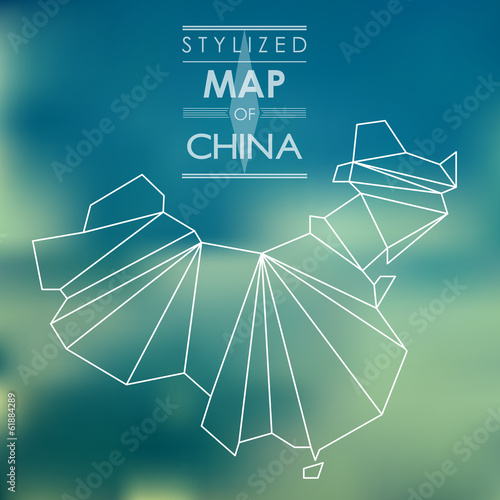 Stylized map of China