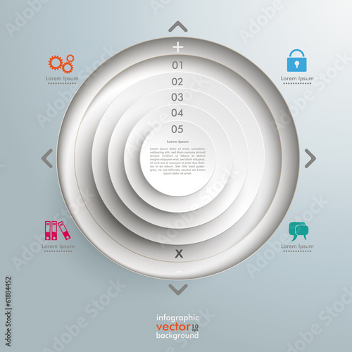 Circle in Circles Holes Infographic Design photo