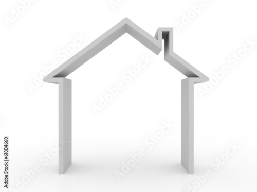 3d home sign isolated on white background