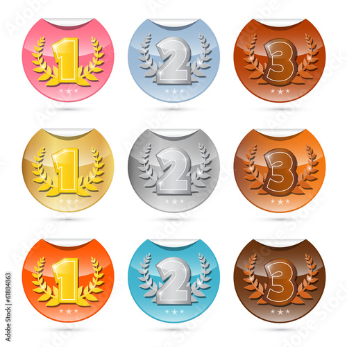 Gold, Silver, Bronze - First, Second and Third Place