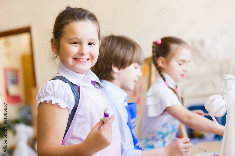Children drawing and painting Children drawing and painting