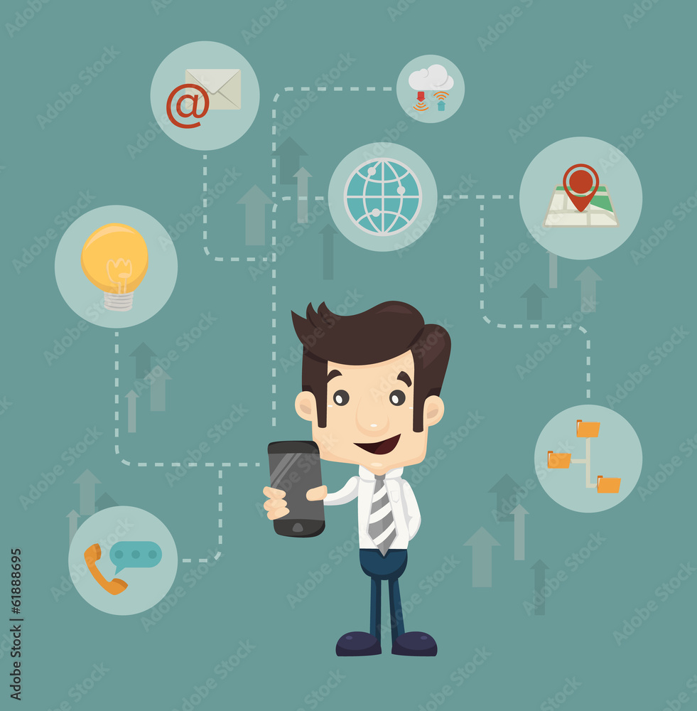 Businessman communication technology Businessman communication technology