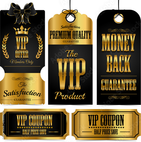 Vip set of tags and coupons