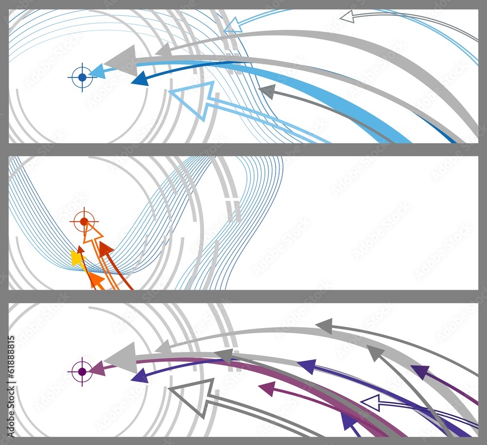 Background with arrows flying to the purpose. Background with arrows flying to the purpose.
