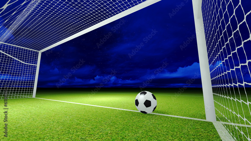 Fototapeta premium Soccer ball and goal