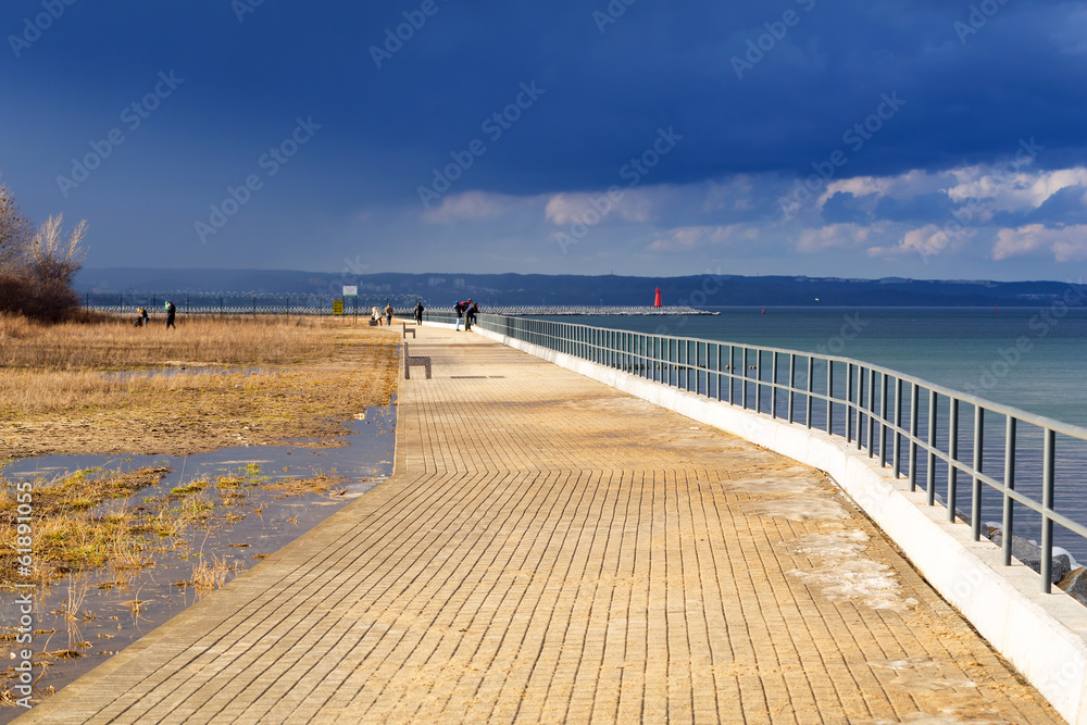 Promenade at Baltic Sea in Gdansk, Poland