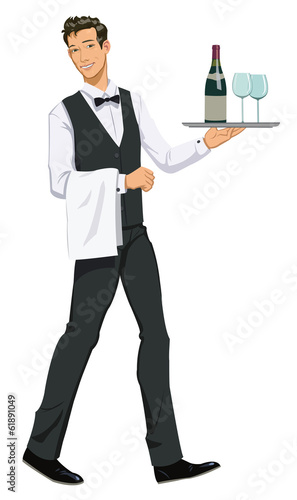 waiter with a tray