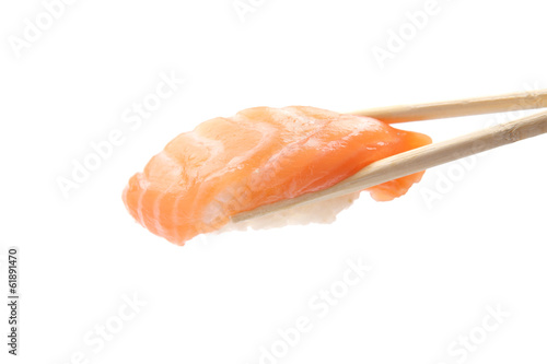 Salmon Sushi isolated in white background