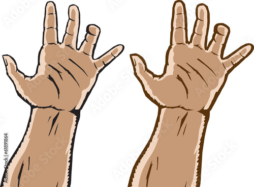 Two grasping hands