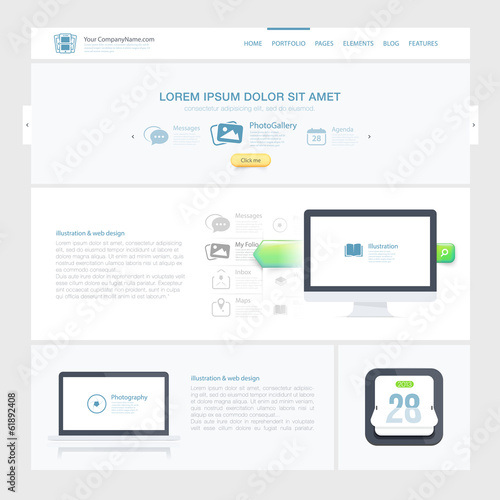 Website design Template with icons