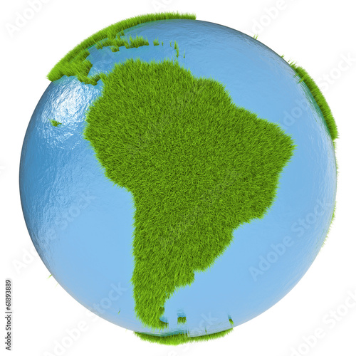 South America on green planet