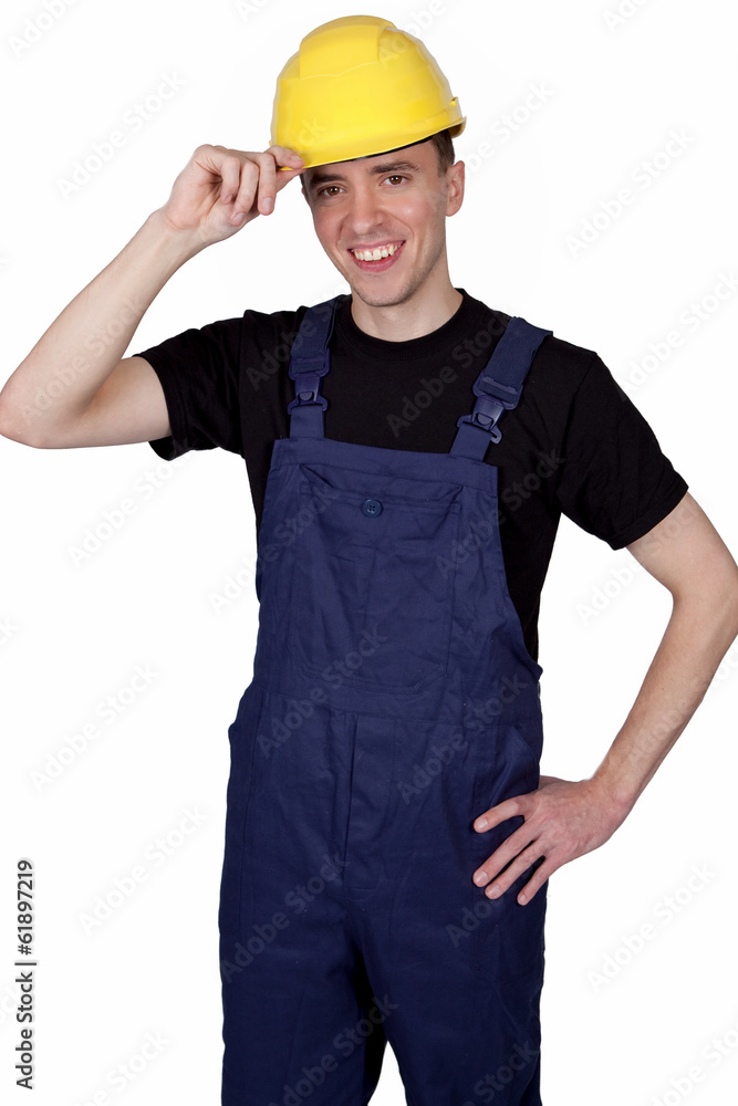 Bauarbeiter mit Helm Bauarbeiter mit Helm