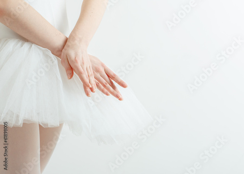 Graceful ballerina hands. Concept of lightness, beauty, grace