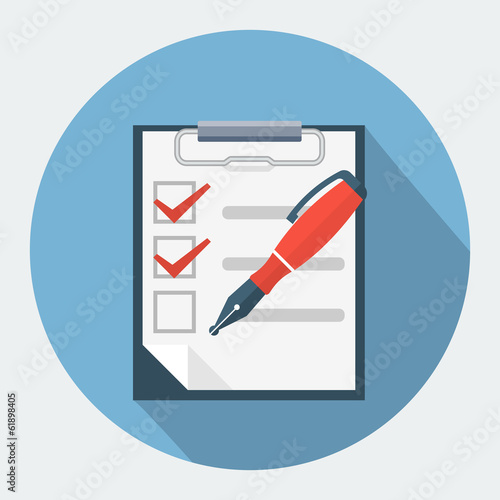Checklist and nib pen