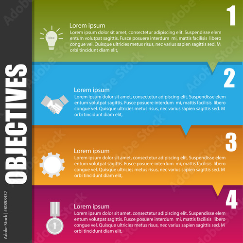 Infographic template of business objective concept