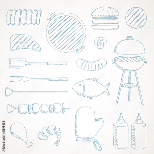 Vector Illustration of Barbecue Grill Icons