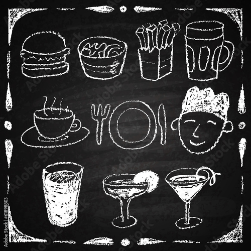 Chalk on board. Vector illustration.