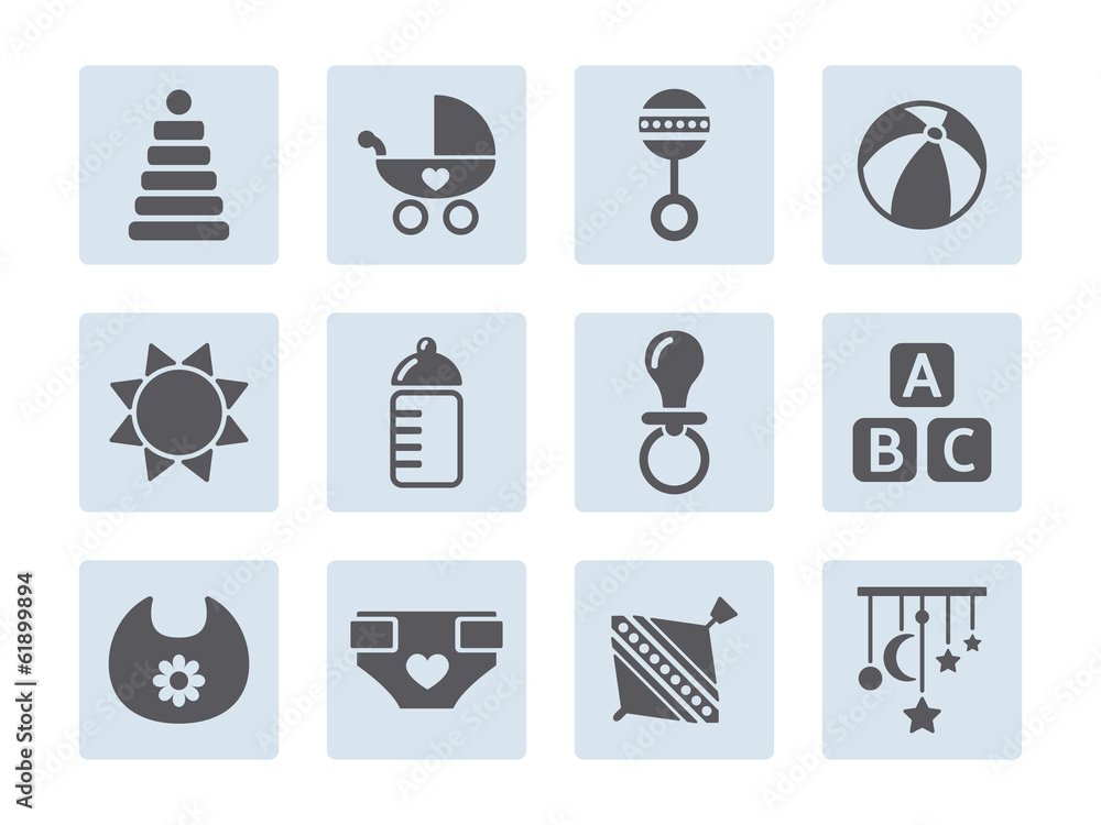 vector card with baby icons vector card with baby icons