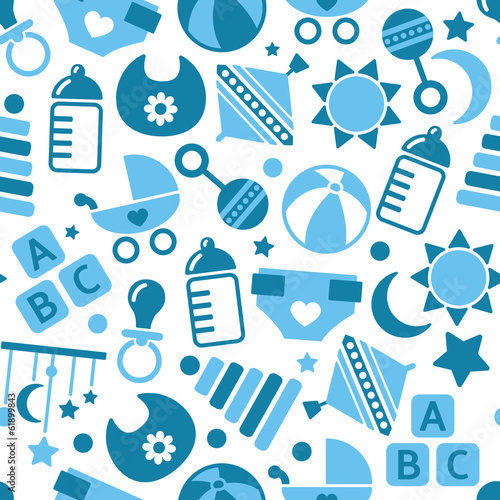 kids blue seamless pattern