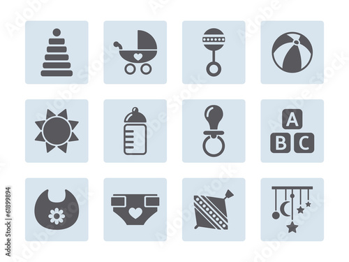 vector card with baby icons