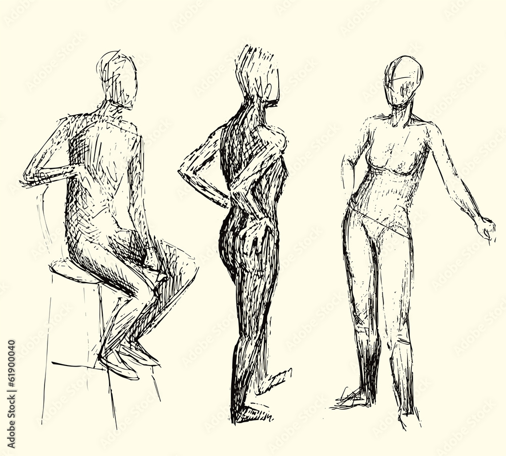 Hand Made Sketch representing people Hand Made Sketch representing people
