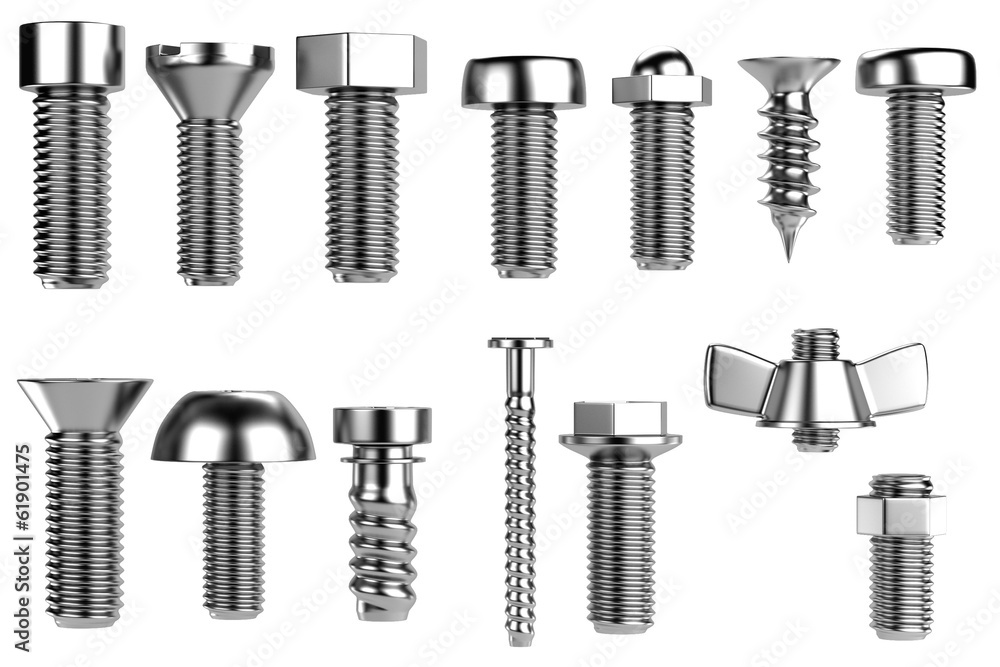 realistic 3d render of screws realistic 3d render of screws