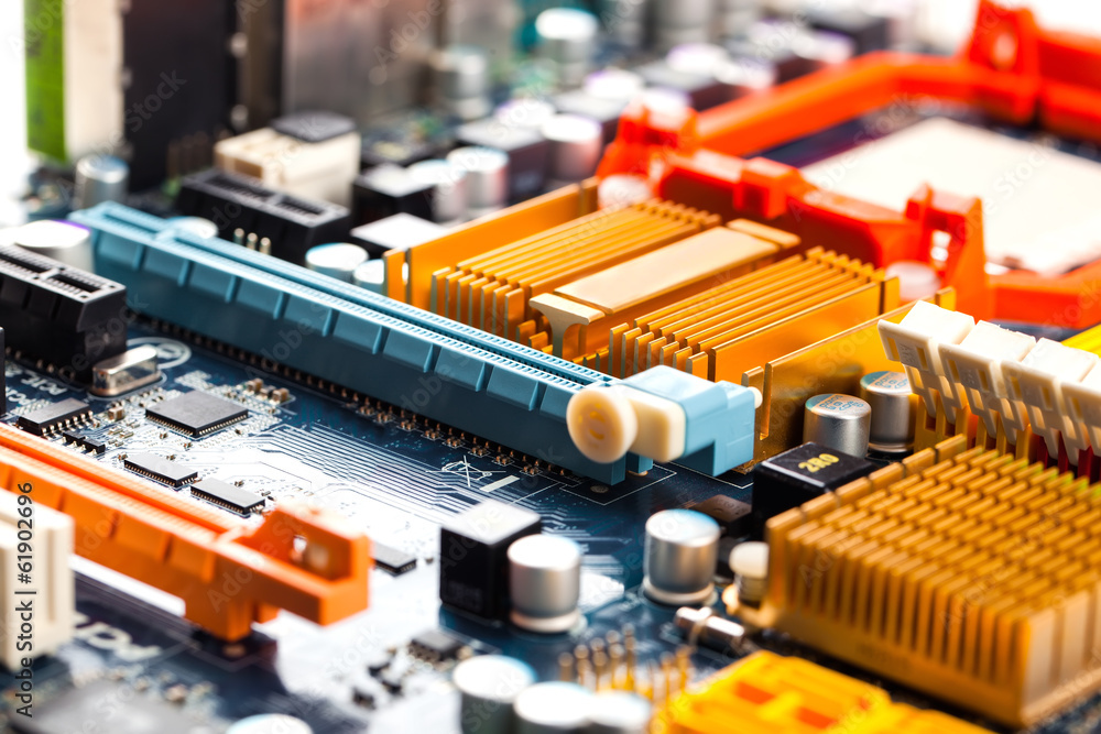 Computer motherboard closeup Computer motherboard closeup