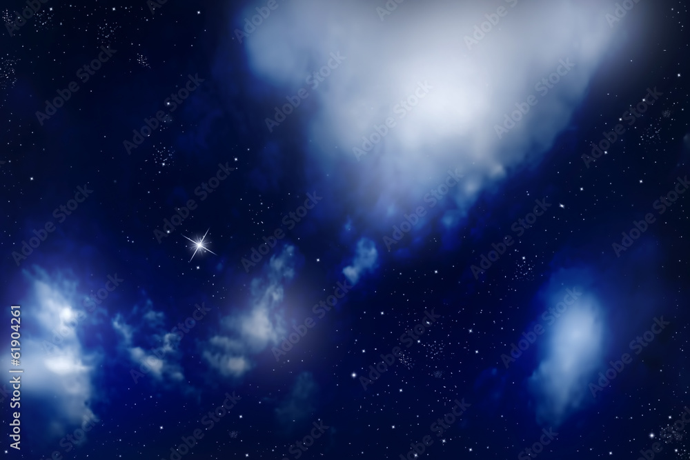 Fototapeta premium Night Sky with Stars and Clouds