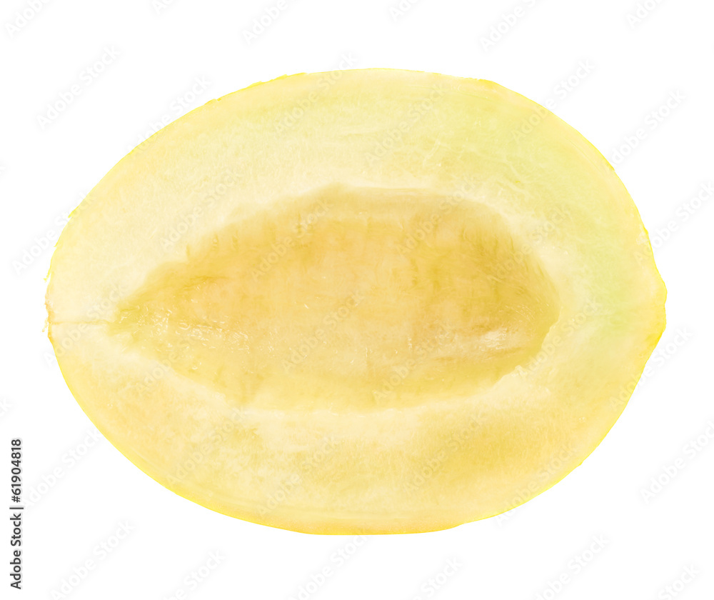 Sliced half of a melon isolated