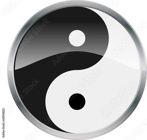 Yin Yang Glossy Shiny Symbol Vector Drawing eps10