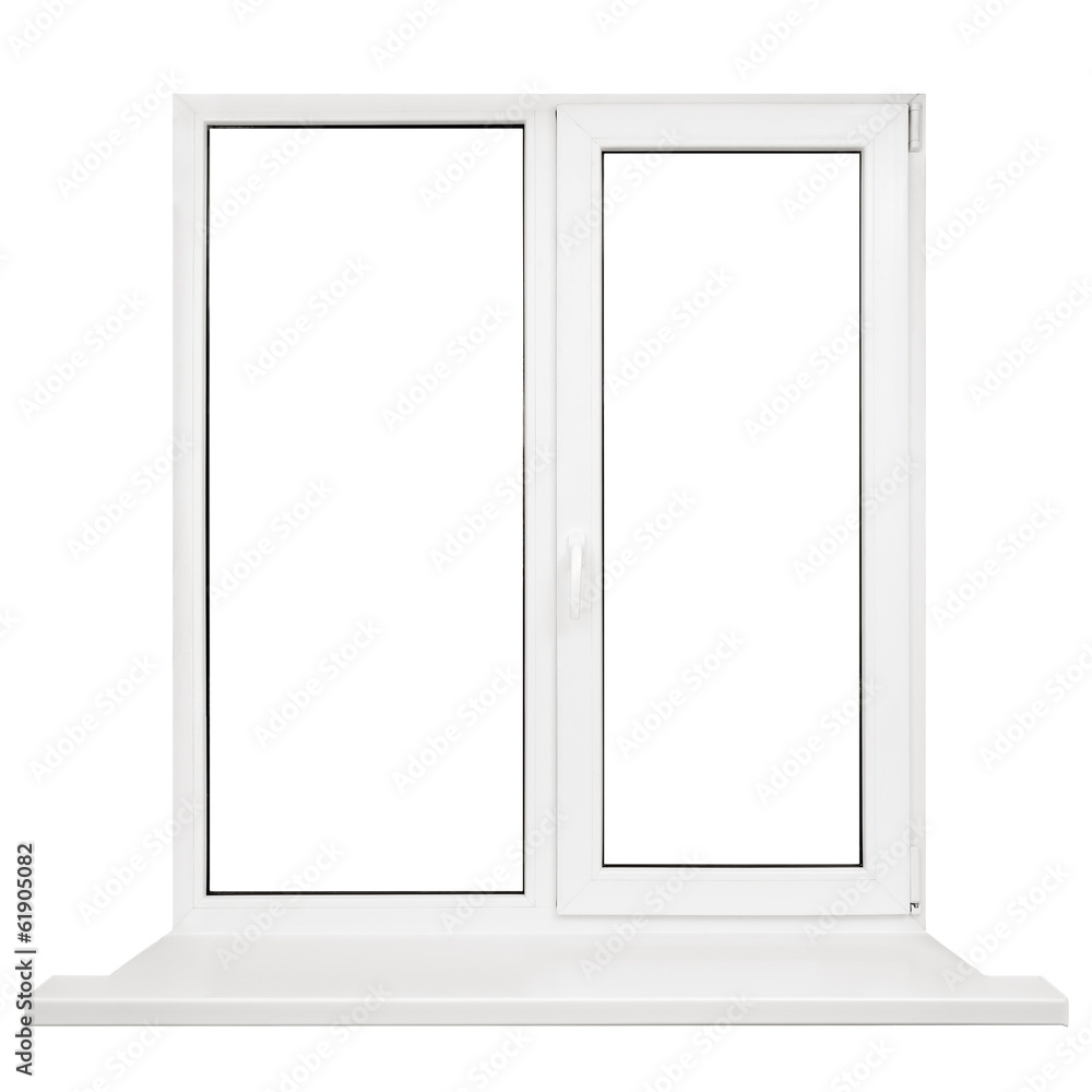 Plastic window frame isolated on white background