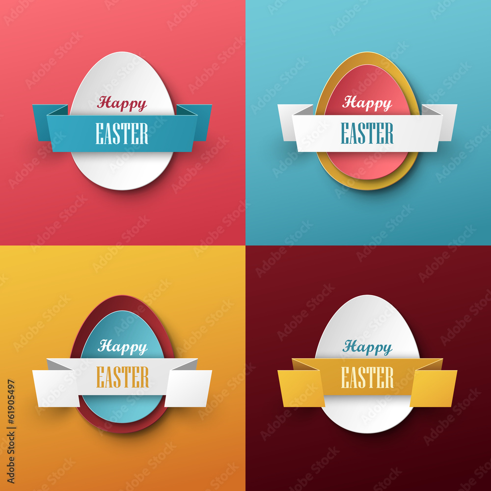Bright vector easter labels Bright vector easter labels