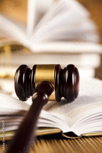 Mallet, legal code and scales of justice