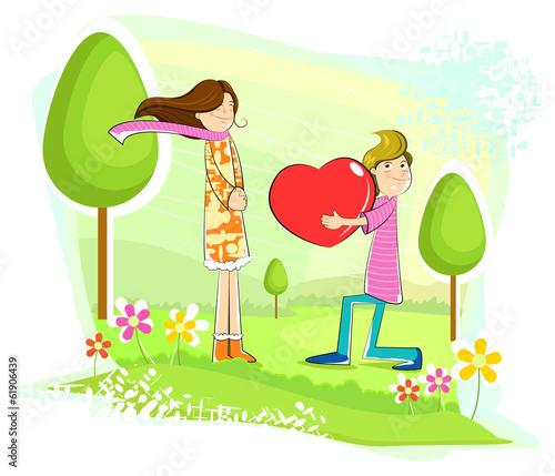 Boy proposing girl