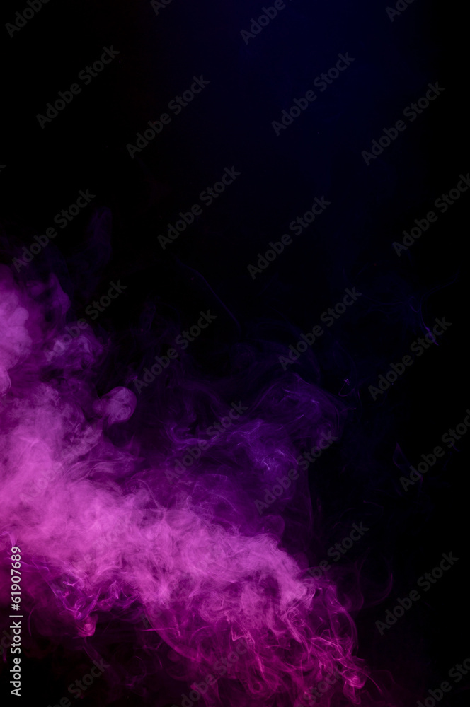 Obraz premium Abstract pink smoke isolated on black background