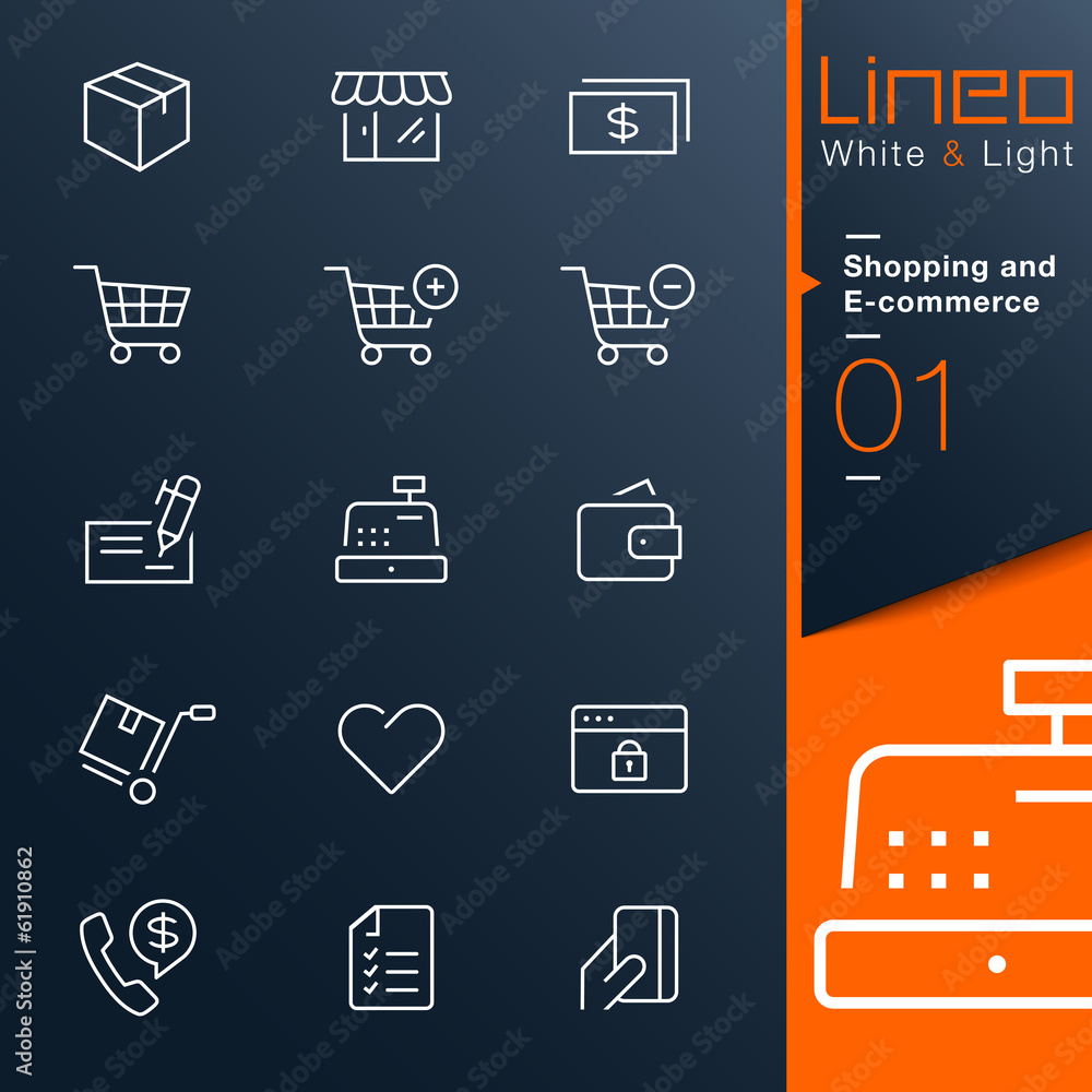 Lineo White & Light - Shopping and E-commerce outline icons Lineo White & Light - Shopping and E-commerce outline icons