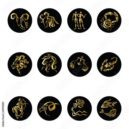 Horoscope Zodiac  Star signs, vector set.