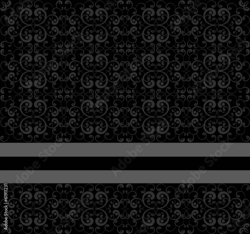 Черный фон  с узором и полоской