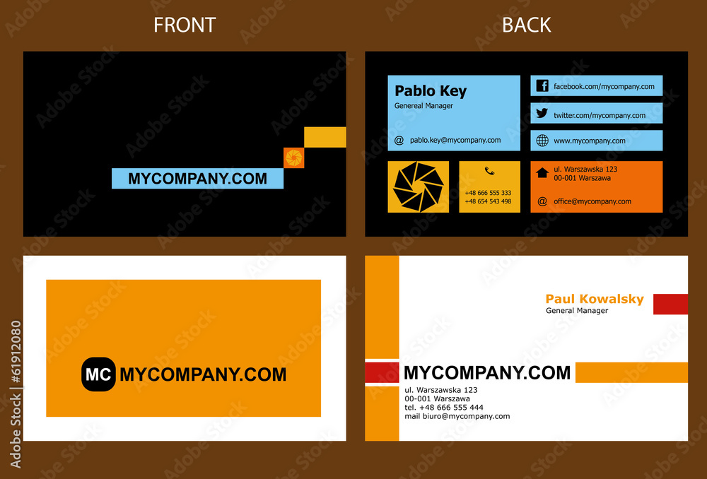 Fototapeta premium Wizytówki kwadraty