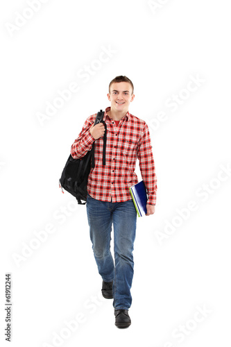 Happy male student smiling
