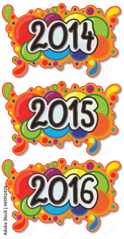 2014 - 2016 Year Sign on Abstract Bubble Background 2014 - 2016 Year Sign on Abstract Bubble Background