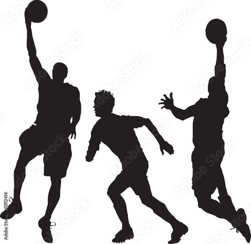 Silhouettes of basketball players